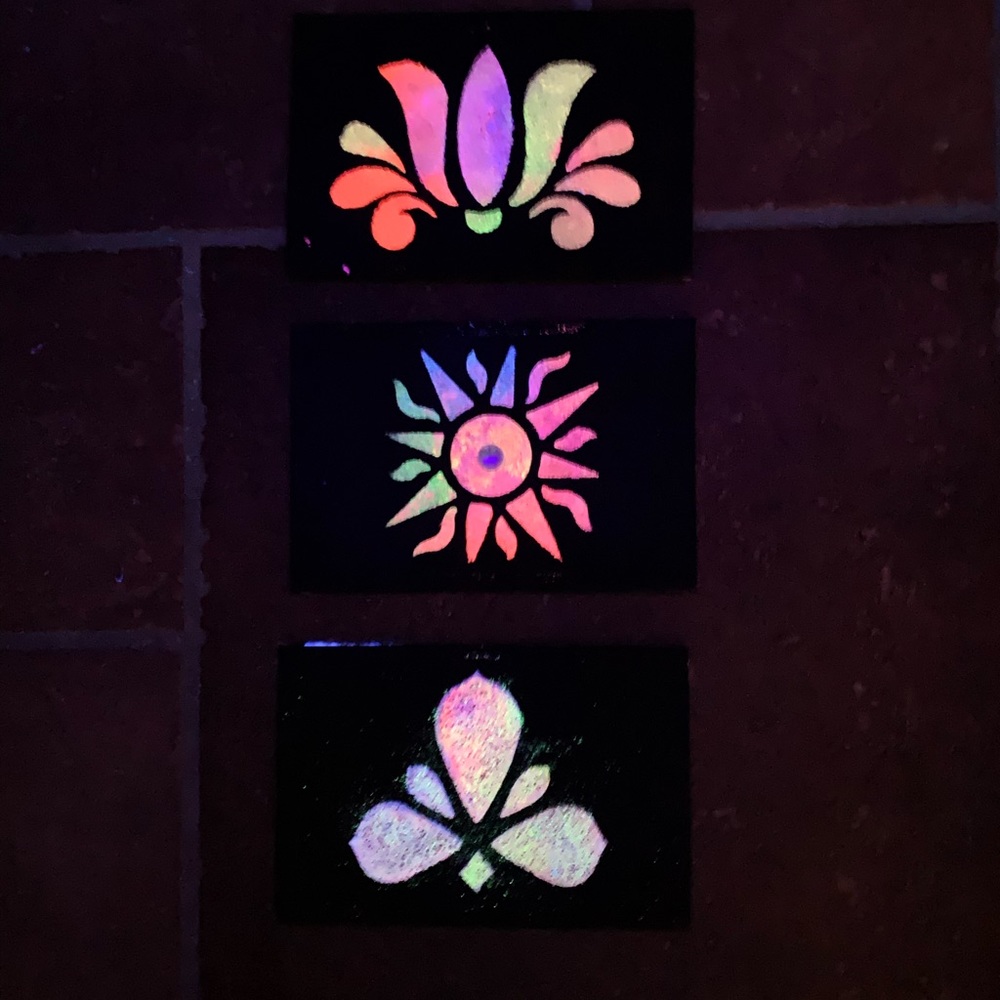 Hand painted UV Reactive Canvas Art Set